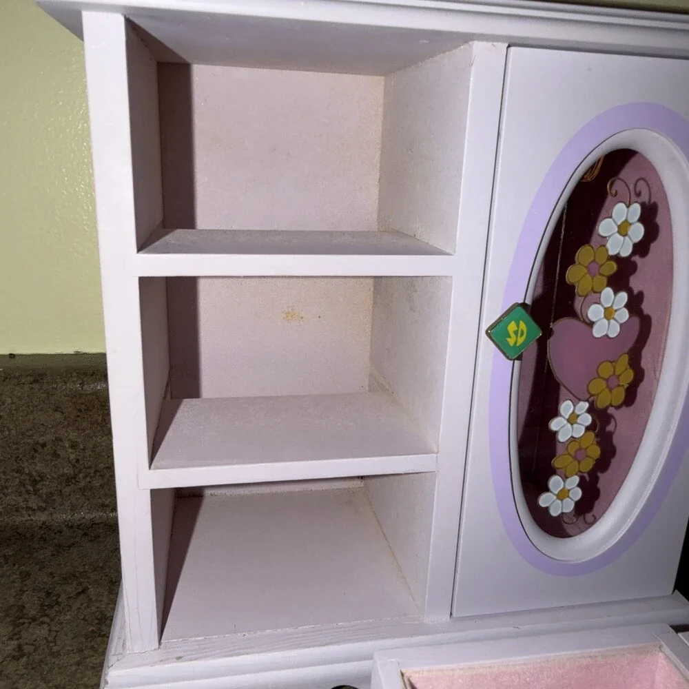 1999 Vintage Y2K Scooby-Doo Wood Glass Jewelry Box Dresser Rare Cartoon Network